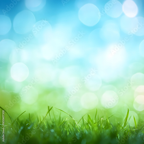 Long grass landscape with blue sky and lens flare
