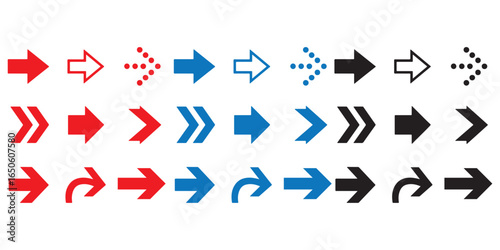 Arrow icon set, arrow cursor collection, different arrow signs, black arrows icons