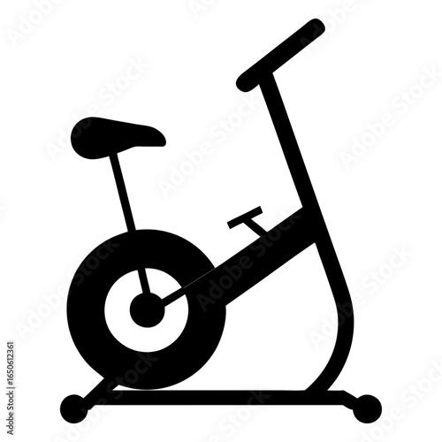 Silhouette vector illustration of an air bike for exercise