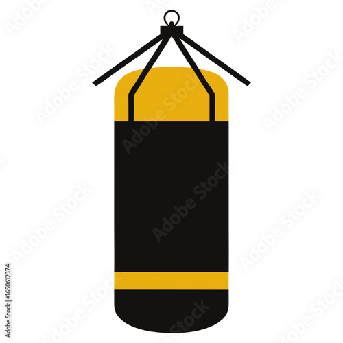 A silhouette vector illustration of a punching bag for exercise