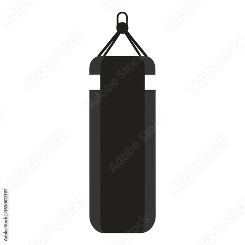 A silhouette vector illustration of a punching bag for exercise