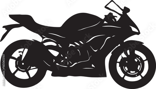 black motorcycle silhouette on white background clip art preview
