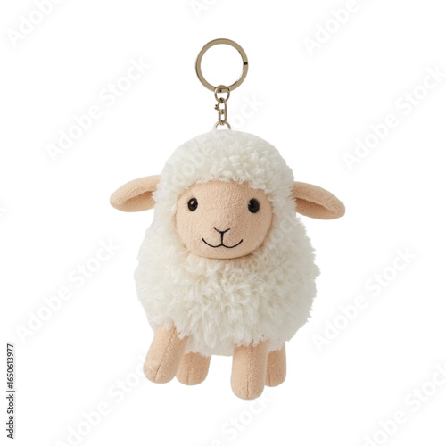 cute white sheep character key chain image