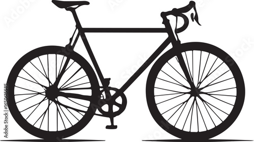 Road Bike Silhouette with Drop Handlebars

Black Bicycle Silhouette Vector Illustration

Minimalist Road Cycling Bike Icon Design

Drop Handlebar Bicycle Outline for Cycling Artwork