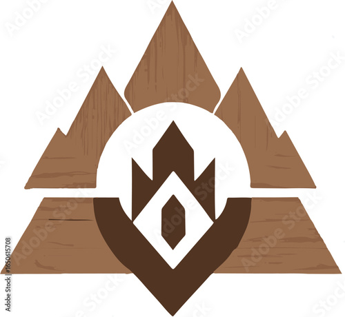 vintage mountain outdoors logo with forest tree design concept. silhouette of trekking hand drawn mountain adventure logos