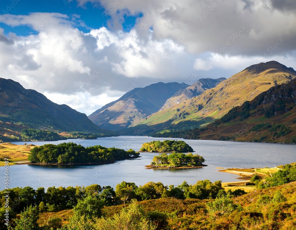 Fototapeta premium Scenic loch and mountains