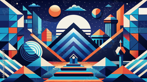 abstract background with stars and stripes
