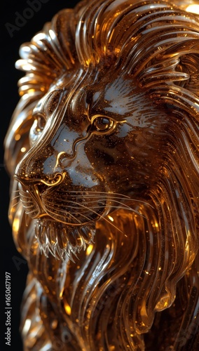 A Majestic Lion: A Golden 3D Render