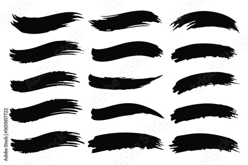 Set of Vector grunge brush stroke. Black paint brush. Grunge brush design