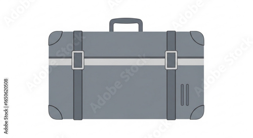 Vintage travel suitcase vector illustration for luggage and baggage design concept with straps and handle 100