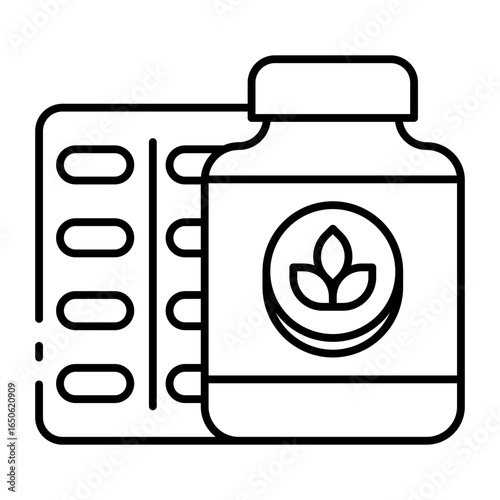 This Organic supplements icon is suitable for Organic Product, etc.