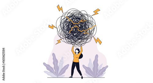 Visualizing the overwhelming mental burden of complex problems and the resilience required to manage them effectively