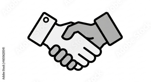 Handshake business deal partnership agreement cooperation collaboration icon vector illustration design template