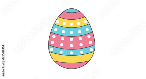 Download colorful easter egg vector image for easter day celebration and easter egg hunt games design element