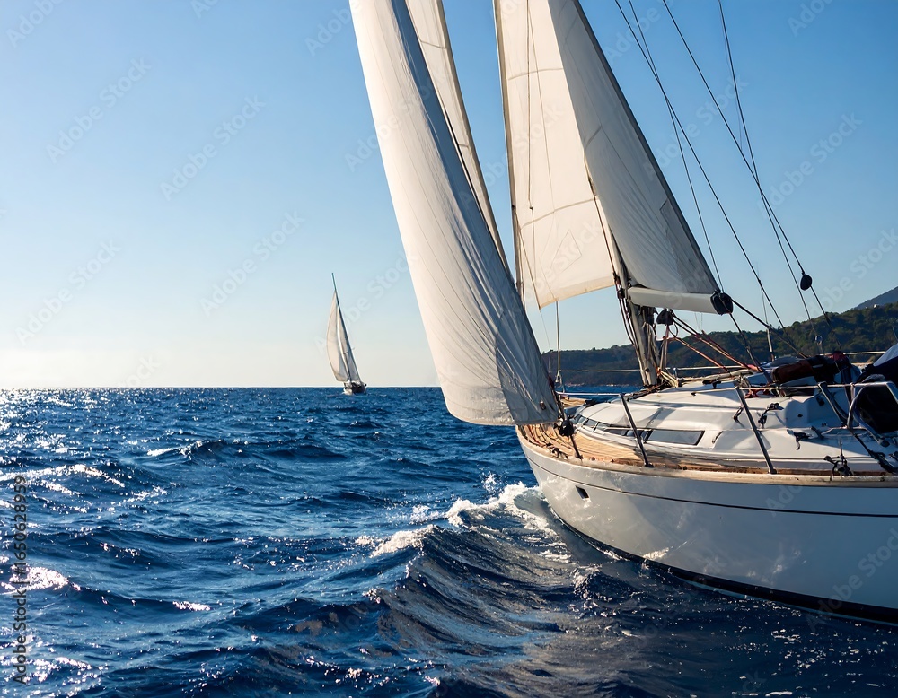 Fototapeta premium Sailing yachts on a sunny day