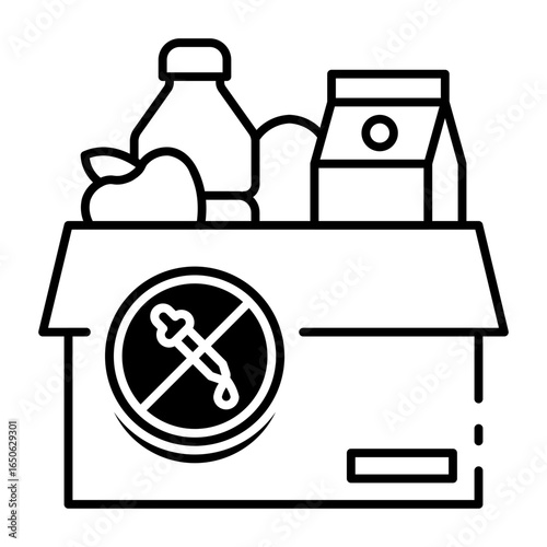 This No artificial additives icon is suitable for Organic Product, etc.