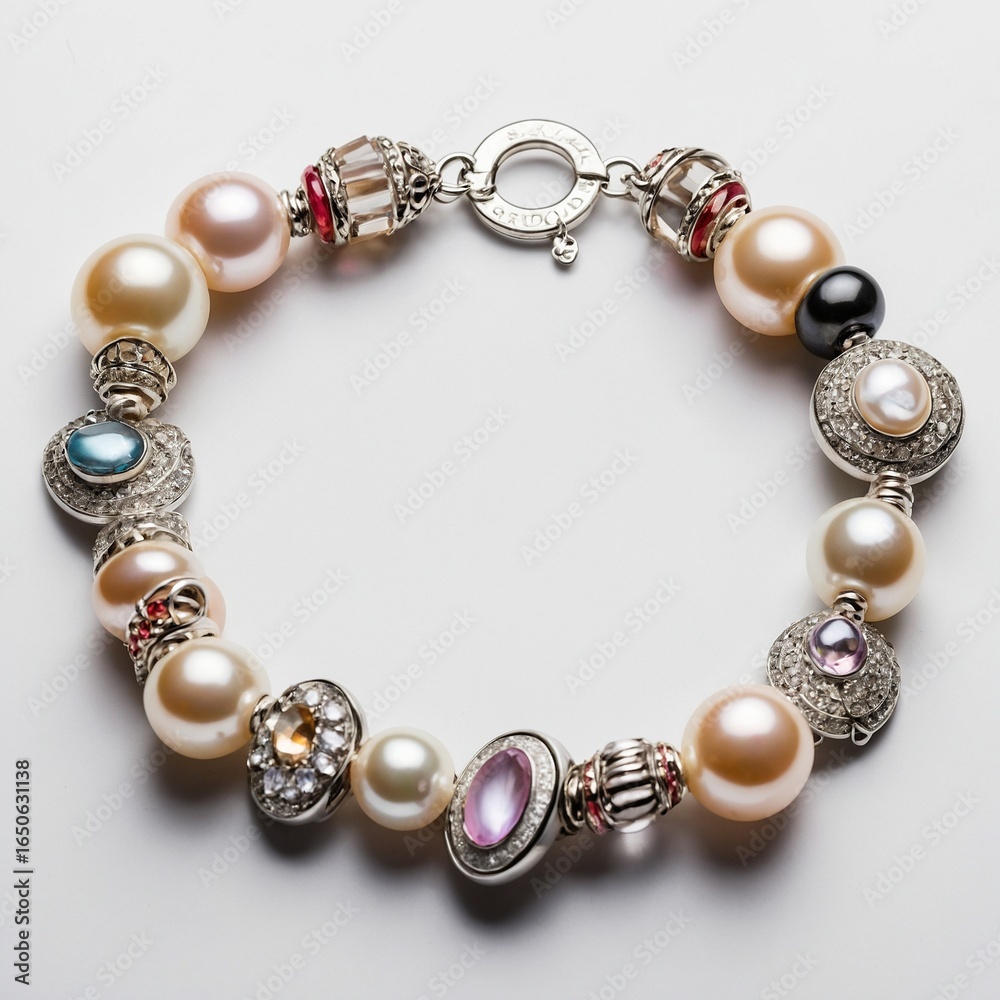Obraz premium bracelet pearl on white background 