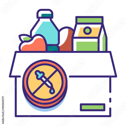 This No artificial additives icon is suitable for Organic Product, etc.