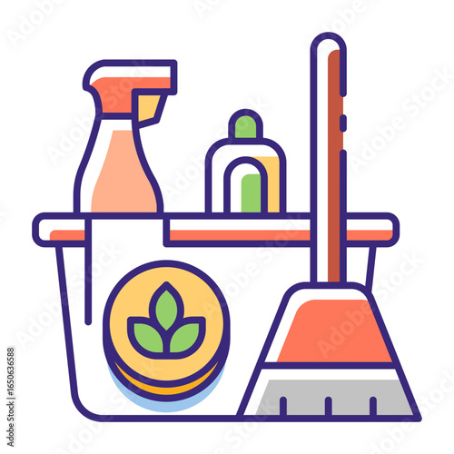 This Organic cleaning products icon is suitable for Organic Product, etc.