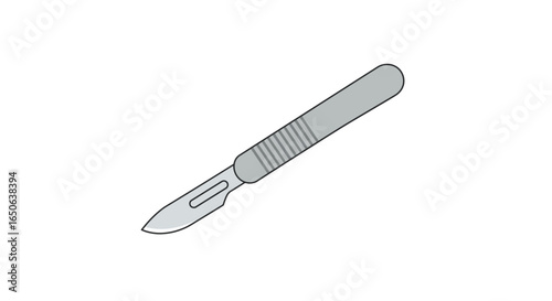 Illustration of a scalpel, a sharp surgical knife used in medical procedures and dissections