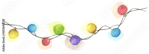 Photography Colorful Watercolor Light Garland Christmas Decoration Hanging Bulb Festive Stri