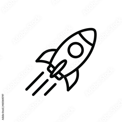 Vector illustration of rocket ship isolated on white background