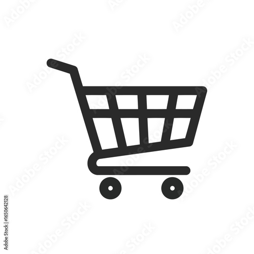 Vector illustration of shopping cart icon isolated on white background