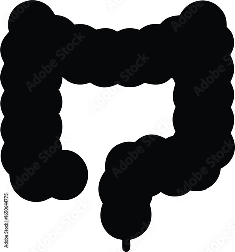 Intestine icon. Bowel symbol. Human anatomy, guts or intestinal tract vector illustration. Digestion sign.