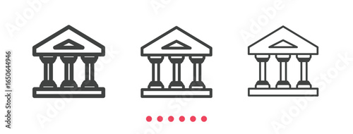 Bank icon. Thin line icon vector.