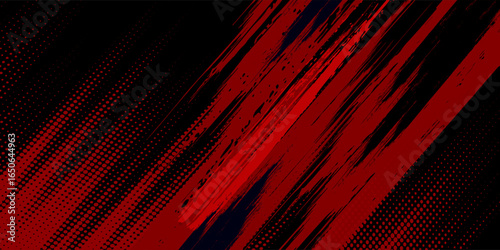 sports background design with red and black accent colors with a dot texture pattern vector illustration modern eps10