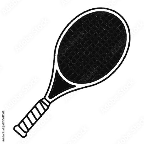 Dynamic tennis racket ready for action, capturing the spirit of athletic competition and sporty lifestyle