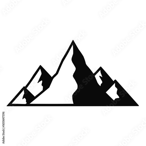 Bold mountain range silhouette symbolizing adventure, achievement, and nature's grandeur