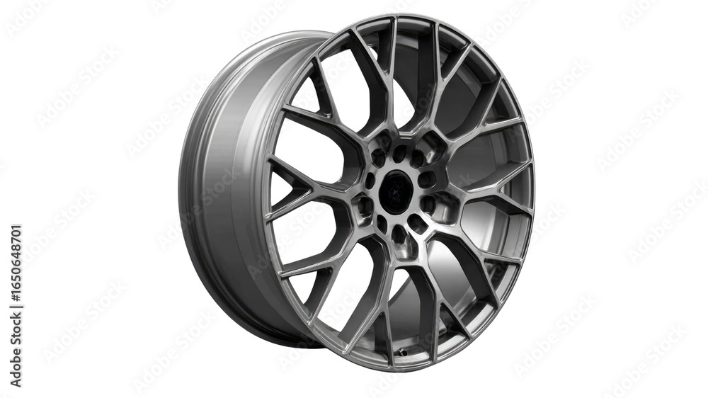 Obraz premium Stylish and Modern Car Wheel Design with Sleek Appearance for Automotive Enthusiasts and Custom Vehicles