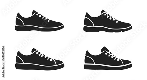 Four Black and White Silhouette Sneakers