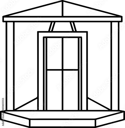 elevator interior design outline vector illustration line art