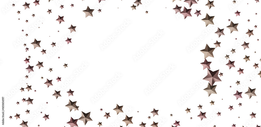 Obraz premium Elegant rose gold stars on white. Perfect for holidays, celebrations, or adding sparkle to your designs.