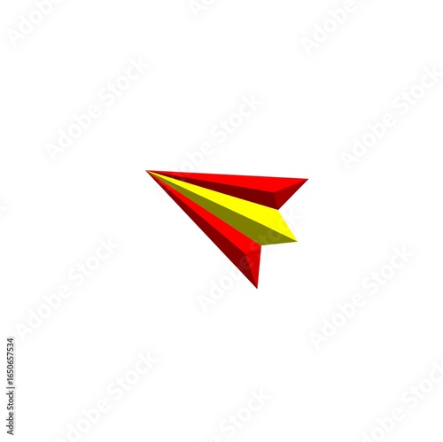 Wallpaper Mural 3d paper airplane icon isolated in white background Torontodigital.ca