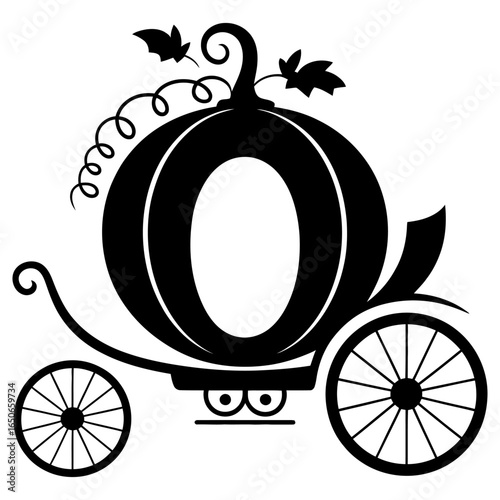 Halloween pumpkin carriage illustration