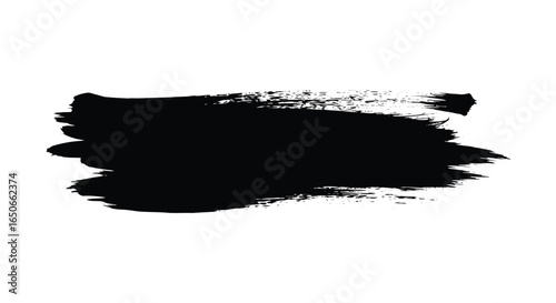 A black brush stroke on a white background