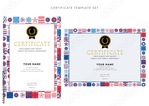 賞状セット02　certificate　award　表彰状　celebration