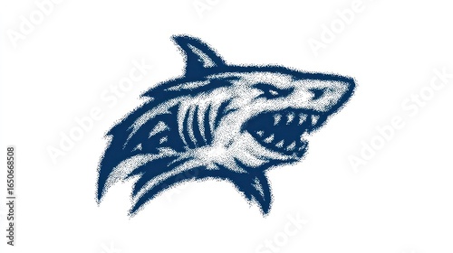 Sharp, fierce shark head graphic