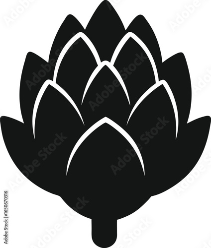 Artichoke silhouette vector illustration on white background