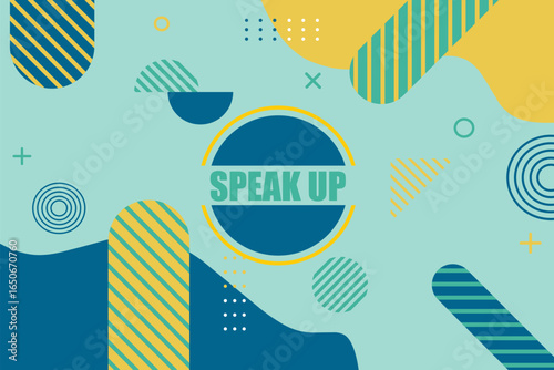 Vector banner. Megaphone with speak up speech bubble. Loudspeaker. Banner for business, marketing. Banner design vector illustration.