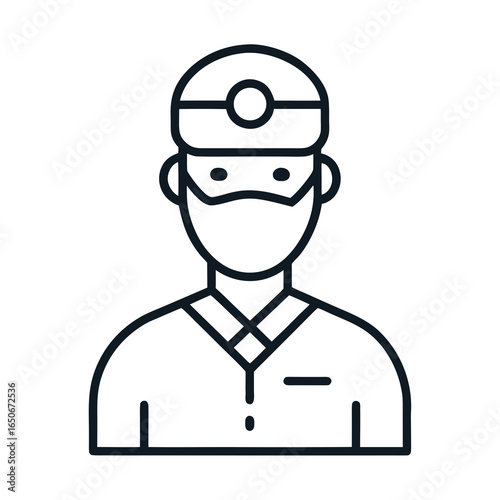 Doctor icon with surgical cap and mask