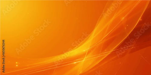 Abstract orange and yellow waves swirl across a textured background, creating a dynamic and fiery design