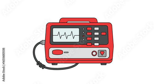Medical Defibrillator Illustration Emergency Cardiac Device Vector Graphic