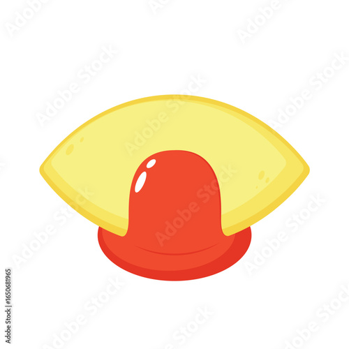 Omurice, Japanese omelette. Isolated Omurice on white background. Close up Asian food vector illustration. Fried rice with fried scrambled eggs. Authentic anime food.