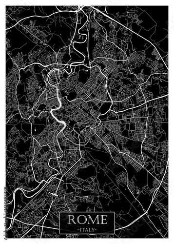 Canvas Print Rome Italy City Street Map