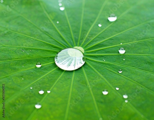 Raindrops on Lotus Leaf