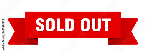 sold out ribbon isolated on transparent background. sold out ribbon